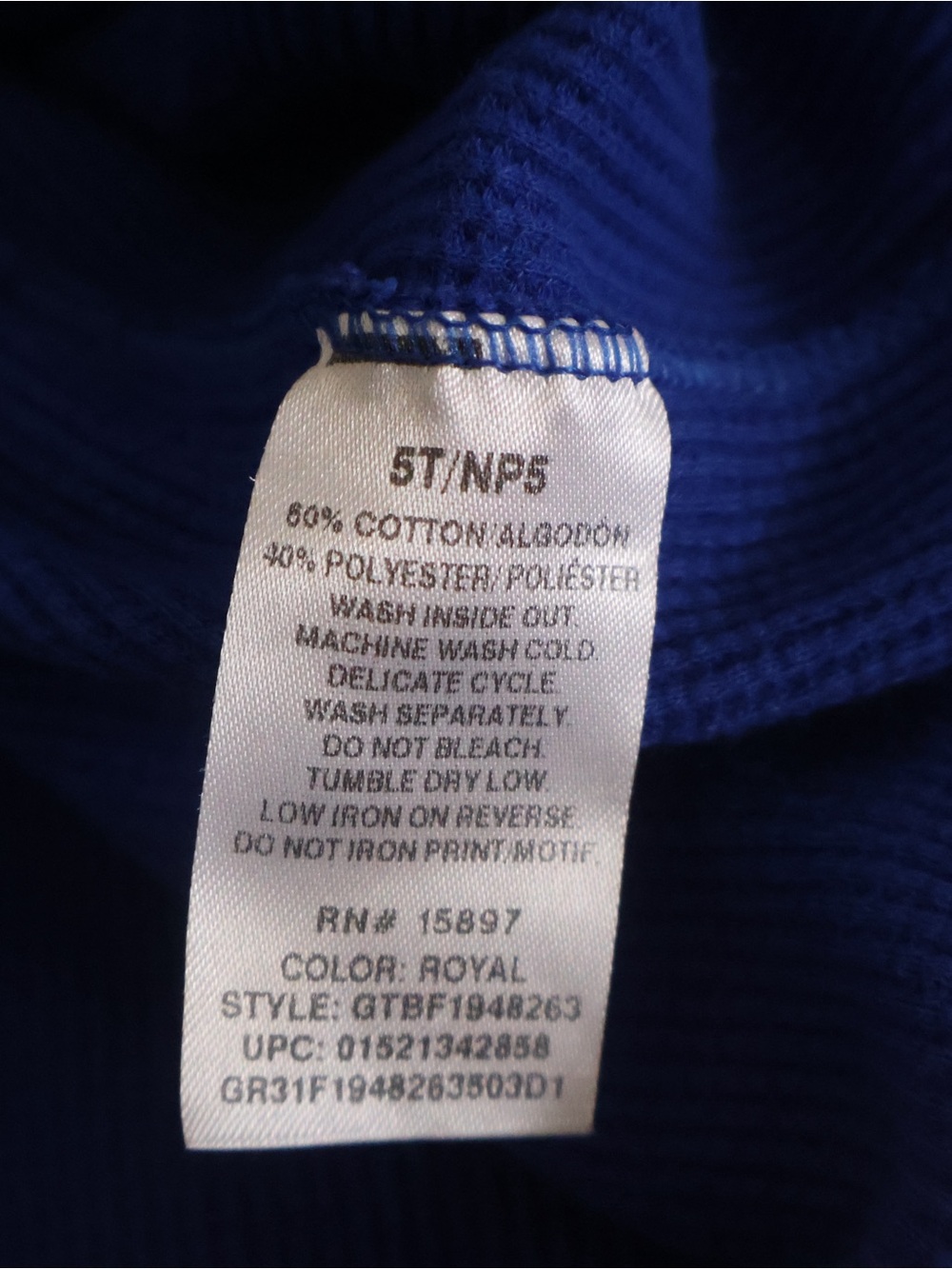 Garanimals Dream Big Blue Kids Long Sleeve Top - Picture 4 of 4